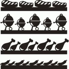 barbecue borders set 5