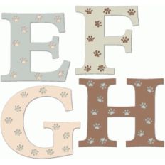 doggy paw print alphabet e-h