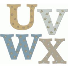 doggy paw print alphabet u-x