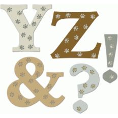 doggy paw print alphabet y,z,?,!,and