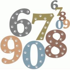 doggy paw print numbers 6-0