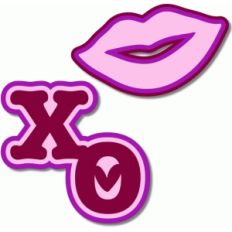 layered xo and lips