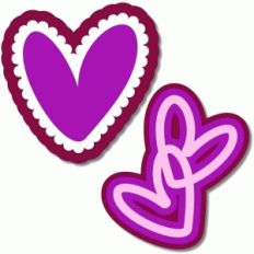 layered drawn hearts