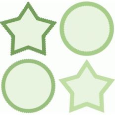 circle and star scalloped frames