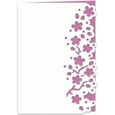 plum blossom lace edged 7x5 card