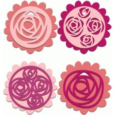 set of roses layered gift tags