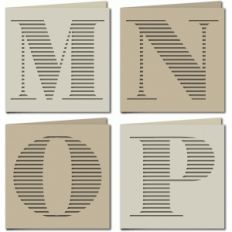 stripe monogram card mnop