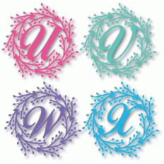wreath monogram u, v, w, x