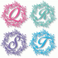 wreath monogram q, r, s, t