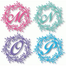 wreath monogram m, n, o, p