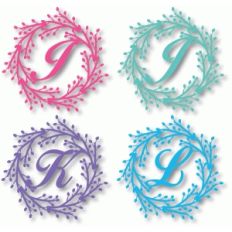 wreath monogram i, j, k, l