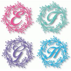 wreath monogram e, f, g, h