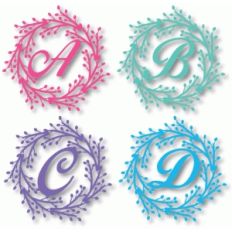 wreath monogram a, b, c, d