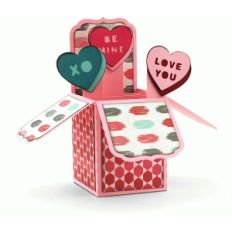 a2 valentine hearts box card