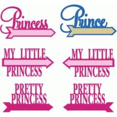 princess photo word embellishment tags