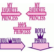 princess photo word embellishment tags