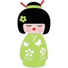 'cuttable' Asian kokeshi doll