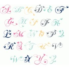 butterfly fancy monogram alphabet