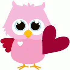 valentines owl holding heart