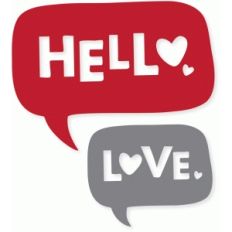 hello love word bubbles