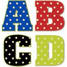 polka dot alphabet a-d