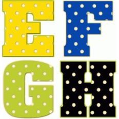 polka dot alphabet e-h