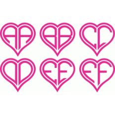 heart love monogram a-f
