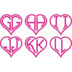 heart love monogram g-l
