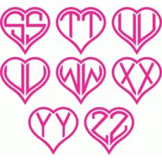 heart love monogram s-z