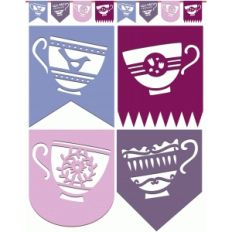 second set of tea cup pennant flags