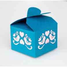 bird and heart treat or favor box with heart top
