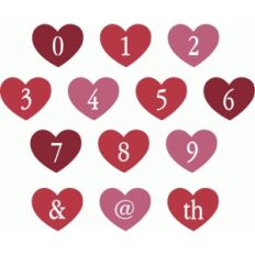 heart stencil alphabet - numbers and punctuation