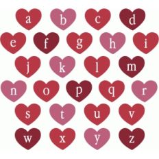 heart stencil alphabet - lowercase