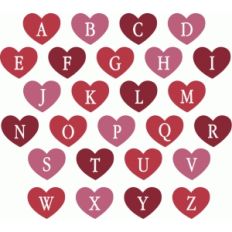 heart stencil alphabet - uppercase