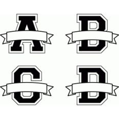 banner split monograms a-d