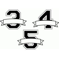 banner split monograms numbers 3-5