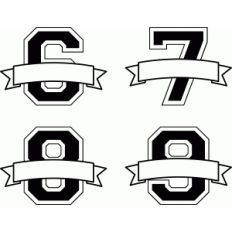 banner split monograms numbers 6-9