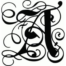 calligraphy flourish monogram a