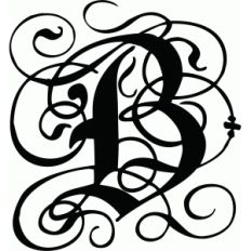 calligraphy flourish monogram b
