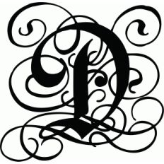 calligraphy flourish monogram d