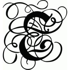 calligraphy flourish monogram e