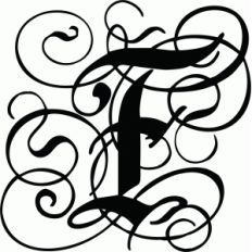 calligraphy flourish monogram f