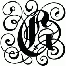 calligraphy flourish monogram g