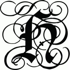 calligraphy flourish monogram h