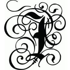 calligraphy flourish monogram i