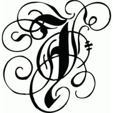 calligraphy flourish monogram j