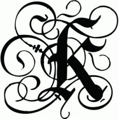 calligraphy flourish monogram k