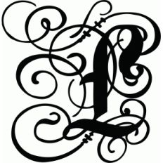 calligraphy flourish monogram l