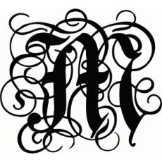 calligraphy flourish monogram m