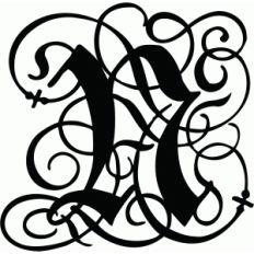 calligraphy flourish monogram n